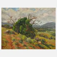 Sommerlandschaft by Maurice Braun, Öl auf Sperrholzplatte, offered Feb 2023