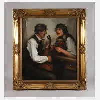 Prof. Robert Frank-Krauss, Musizierendes Paar, Öl auf Leinwand