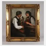 Prof. Robert Frank-Krauss, Musizierendes Paar, Öl auf Leinwand