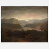 Hans Hartung, Abendlandschaft, Öl auf Leinwand