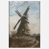 Just, Die Windmühle, 1945, Gouache auf Karton