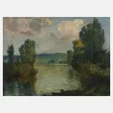 Oskar Kasper, Märkische Seelandschaft, Öl auf Leinwand