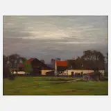 Ernst Liebermann, Bauerngehöft, Öl auf Leinwand