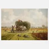 Ludwig Muller Cornelius, "Heuernte", Öl auf Sperrholz