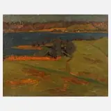 Leni Sitzler, "Gewittersonne", Öl auf Karton