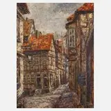 Josef Struck, Altstadtansicht, Öl auf Leinwand