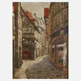 Josef Struck, Altstadtgasse, Öl auf Leinwand