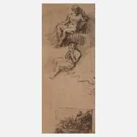 Jakob Gauermann, Figurenstudien, Kohle