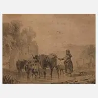 Prof. Friedrich Volz, Vieh an der Tränke
