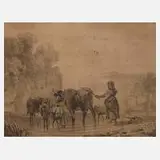 Prof. Friedrich Volz, Vieh an der Tränke