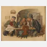 Peter Krämer II, Wirtshausszene, 1919, Aquarell und Deckfarbe