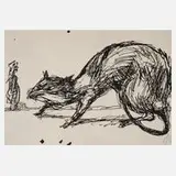 Prof. Markus Lüpertz, Die Ratte, Federzeichnung