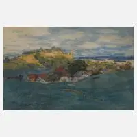 Erich Nikutowski, "Schloss Johannisburg", Aquarell über Graphit