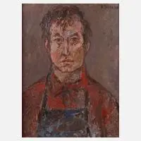 Dieter Beirich, "Selbstbildnis", Öl auf Pappe
