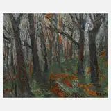 Dieter Beirich, "Waldinneres", Öl auf Pappe