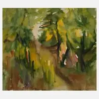 Brigitte Dietzsch, "Waldstück I", Aquarell