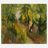 Brigitte Dietzsch, "Waldstück I", Aquarell
