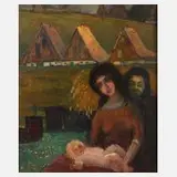 Hanns Herzing, "Erzgebirgsmadonna", 1959, Öl auf Pappe