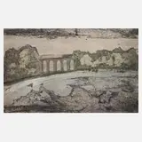 Karla Schoppe, "Im Park", 1993, Farbradierung