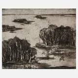 Karla Schoppe, Inseln im See, Radierung