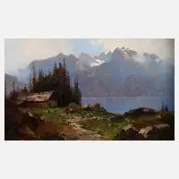 Curt Leopold, "Hintersee mit Hochkalter", 1899, Öl auf Weinwand