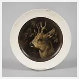 August Schleich, Rauchmalerei "Rehbock", Ölfarbe