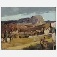 Günther Blechschmidt, Provenzalische Landschaft, Öl auf Platte