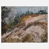 Karl Holfeld, Landschaft bei Bad Sulza, Öl auf Karton