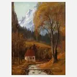 Fritz Müller-Schwaben, Kapelle im Wald, 1922, Öl auf Leinwand