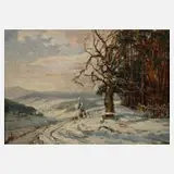 M. Schoupal, Winterlandschaft, Öl auf Leinwand