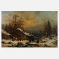 Th. Wagner-Valentin, Beim Hufschmied, Öl auf Leinwand