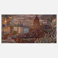 Frankfurt am Main by Esteban Fekete, Farbholzschnitt, offered May 2023