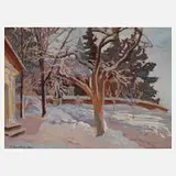 Prof. Paul Neidhardt, Winter in Russland, Gouache