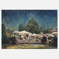 "Berliner Weihnachtsmarkt" by Gottlieb Schimmig, Aquarell, offered May 2023