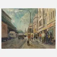 "U-Bahnhof - Eberswalder Straße" by Gottlieb Schimmig, Aquarell, offered May 2023