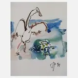 Prof. Hans Peter Zimmer, Tierstudie, Tuschefeder und Aquarell