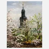 W. Kiessling, Frühling in Pausa, Öl auf Karton