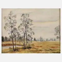 W. Kiessling, Frühlingslandschaft, Aquarell