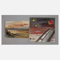Josef Richter, Zwei Aquarelle, 1987