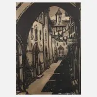 "Abend in Perugia" by Johann Kurt Pflug, Tuschezeichnung, offered May 2023