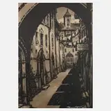 Johann Kurt Pflug, "Abend in Perugia", Tuschezeichnung