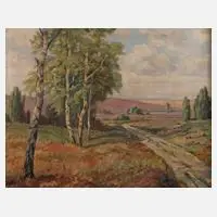 Kurt Opitz, Sommerliche Heide, Öl auf Leinwand