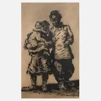 "The poor chinese Children" by Johann Kurt Pflug, Tuschefederzeichnung, offered May 2023