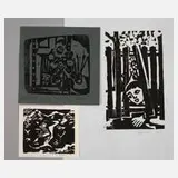 Josef Richter, Drei Graphiken, 1982, Holzschnitt