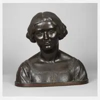 Wilhelm Krieger, Büste einer Jugendstildame, Bronze
