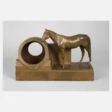 Anton Puchegger, Uhrengehäuse mit Vollblutpferd, Bronze