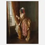 Parisini, Elegante Dame, Öl auf Holz
