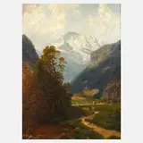 Josef Schoyerer, Spätsommer in den Alpen, Öl auf Leinwand