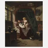Hermann Sondermann, Mutterglück, 1878, Öl auf Holztafel