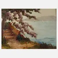 Camprio, Mediterrane Küstenszene, Öl auf Leinwand